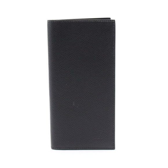 Louis Vuitton Fold NM Black Taiga Portefeuille Wallet Alexandre Leather Long - Picture 1 of 7